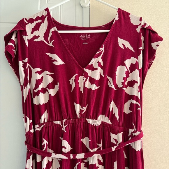 Isabel Maternity Floral Hawaiian High Low Dress Large - Picture 2 of 5